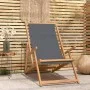 Klappbarer Strandstuhl aus grauem Teak-Massivholz von vidaXL, Gartenstühle - Ref: Foro24-317698, Preis: 84,34 €, Rabatt: %