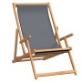 Klappbarer Strandstuhl aus grauem Teak-Massivholz von vidaXL, Gartenstühle - Ref: Foro24-317698, Preis: 85,70 €, Rabatt: %