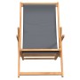 Klappbarer Strandstuhl aus grauem Teak-Massivholz von vidaXL, Gartenstühle - Ref: Foro24-317698, Preis: 85,70 €, Rabatt: %