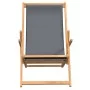Klappbarer Strandstuhl aus grauem Teak-Massivholz von vidaXL, Gartenstühle - Ref: Foro24-317698, Preis: 84,34 €, Rabatt: %