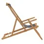 Silla de playa plegable de madera maciza de teca gris de vidaXL, Sillas de jardín - Ref: Foro24-317698, Precio: 84,34 €, Desc...