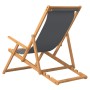 Klappbarer Strandstuhl aus grauem Teak-Massivholz von vidaXL, Gartenstühle - Ref: Foro24-317698, Preis: 85,70 €, Rabatt: %