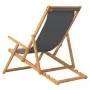 Klappbarer Strandstuhl aus grauem Teak-Massivholz von vidaXL, Gartenstühle - Ref: Foro24-317698, Preis: 84,34 €, Rabatt: %