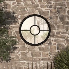 Round black iron garden mirror for outdoor use 60x4 cm by vidaXL, Mirrors - Ref: Foro24-318360, Price: 90,44 €, Discount: %
