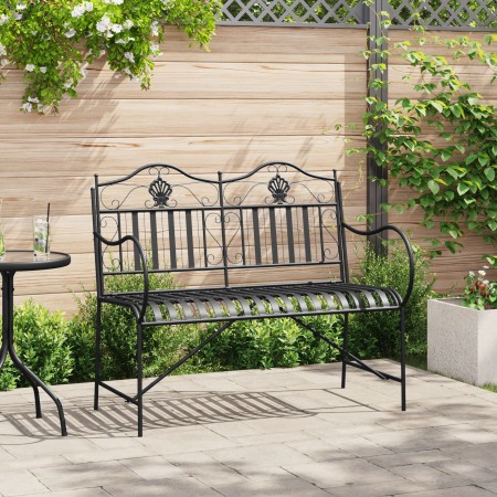 Banco de Metal Negro Metal Estándar Incrustaciones Decorativas | Foro24.es | Tu tienda online para hogar, jardín y más Foro24.es