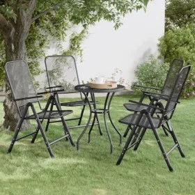 Silla jardín plegable 4 uds antracita malla metálica ampliada de vidaXL, Sillas de jardín - Ref: Foro24-317341, Precio: 142,3...