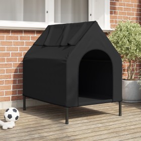 Casa para Perros Negra de Tela Oxford y Acero