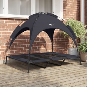 Cama elevada para perros con techo extraíble