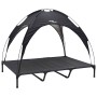 Cama elevada para perros con techo extraíble negra XL acero | Foro24.es | Tu tienda online para hogar, jardín y más Foro24.es