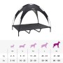 Cama elevada para perros con techo extraíble negra XL acero | Foro24.es | Tu tienda online para hogar, jardín y más Foro24.es