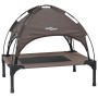 Cama elevada para perros con techo removible marrón S acero | Foro24.es | Tu tienda online para hogar, jardín y más Foro24.es