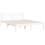 Weißer Massivholzbettrahmen mit Kopfteil 140x190 cm von vidaXL, Betten und Lattenroste - Ref: Foro24-3195137, Preis: 128,87 €...