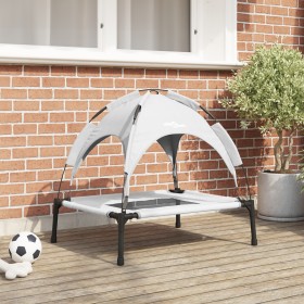 Cama elevada para perros con techo removible Gris