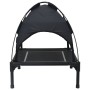 Cama Elevada para Perros con Techo Removible de Acero Negro | Foro24.es | Tu tienda online para hogar, jardín y más Foro24.es