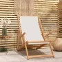Silla de playa plegable de madera maciza de teca crema de vidaXL, Sillas de jardín - Ref: Foro24-317696, Precio: 97,90 €, Des...