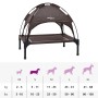 Cama Elevada para Perros con Techo Desmontable Marrón S Acero | Foro24.es | Tu tienda online para hogar, jardín y más Foro24.es