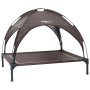 Cama elevada para perros con toldo removible marrón XL de acero | Foro24.es | Tu tienda online para hogar, jardín y más Foro24.es