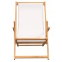 Klappbarer Strandstuhl aus massivem cremefarbenem Teakholz von vidaXL, Gartenstühle - Ref: Foro24-317696, Preis: 106,20 €, Ra...