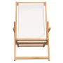 Silla de playa plegable de madera maciza de teca crema de vidaXL, Sillas de jardín - Ref: Foro24-317696, Precio: 97,90 €, Des...
