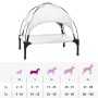 Cama para Perros Elevada con Techo Removible Gris Plata M Acero | Foro24.es | Tu tienda online para hogar, jardín y más Foro24.es