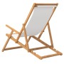 Klappbarer Strandstuhl aus massivem cremefarbenem Teakholz von vidaXL, Gartenstühle - Ref: Foro24-317696, Preis: 106,20 €, Ra...