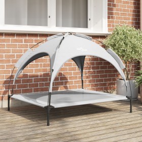 Cama Elevada para Perros con Techo Removible Gris Plateado XL Acero de , Camas para perros - Ref: Foro24-42008196, Precio: 40...