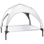 Cama Elevada para Perros con Techo Removible Gris Plateado XL Acero de , Camas para perros - Ref: Foro24-42008196, Precio: 39...