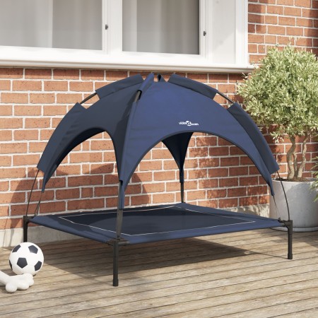 Cama Elevada para Perros con Techo Removible Azul Marino L Acero | Foro24.es | Tu tienda online para hogar, jardín y más Foro24.es