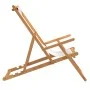 Silla de playa plegable de madera maciza de teca crema de vidaXL, Sillas de jardín - Ref: Foro24-317696, Precio: 97,90 €, Des...