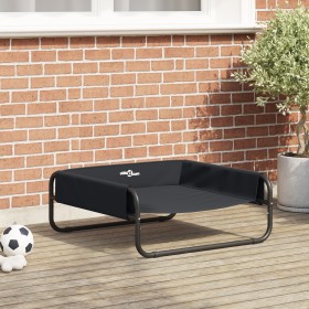 Cama Elevada para Perros Negra Tela Oxford y Acero
