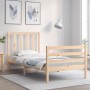 Estructura de cama con cabecero madera maciza 90x200 cm de vidaXL, Camas y somieres - Ref: Foro24-3193776, Precio: 89,33 €, D...