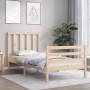 Estructura de cama con cabecero madera maciza 90x200 cm de vidaXL, Camas y somieres - Ref: Foro24-3193776, Precio: 89,33 €, D...