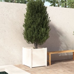 Jardinera de madera maciza de pino blanco 60x60x60 cm