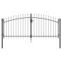 Puerta de Jardín con Parte Superior de Lanza Doble Abatible Gris 100x300 cm de Acero von , Gartentore - Ref: Foro24-42008845,...