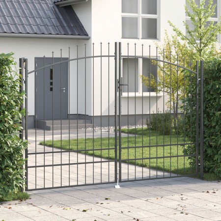Puerta de Jardín con Punta de Lanza Doble Batiente Gris 200x300 cm Acero by , garden gates - Ref: Foro24-42008849, Price: 257...