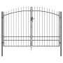 Puerta de Jardín con Punta de Lanza Doble Batiente Gris 200x300 cm Acero by , garden gates - Ref: Foro24-42008849, Price: 257...