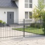 Puerta de Jardín con Punta de Lanza Doble Batiente Gris 100x400 cm de Acero by , garden gates - Ref: Foro24-42008855, Price: ...