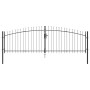 Puerta de Jardín con Punta de Lanza Doble Batiente Gris 125x400 cm Acero | Foro24.es | Tu tienda online para hogar, jardín y más Foro24.es