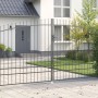 Puerta de Jardín con Punta de Lanza Doble Batiente Gris 200x400