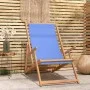 Silla de playa plegable de madera maciza de teca azul de vidaXL, Sillas de jardín - Ref: Foro24-317697, Precio: 84,76 €, Desc...