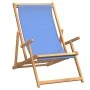 Silla de playa plegable de madera maciza de teca azul de vidaXL, Sillas de jardín - Ref: Foro24-317697, Precio: 84,76 €, Desc...