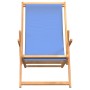 Folding solid teak wood beach chair in blue by vidaXL, Garden chairs - Ref: Foro24-317697, Price: 90,75 €, Discount: %