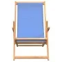 Silla de playa plegable de madera maciza de teca azul de vidaXL, Sillas de jardín - Ref: Foro24-317697, Precio: 84,76 €, Desc...