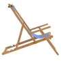 Silla de playa plegable de madera maciza de teca azul de vidaXL, Sillas de jardín - Ref: Foro24-317697, Precio: 84,76 €, Desc...