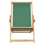 Grüner, klappbarer Strandstuhl aus massivem Teakholz von vidaXL, Gartenstühle - Ref: Foro24-317699, Preis: 77,14 €, Rabatt: %