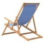 Silla de playa plegable de madera maciza de teca azul de vidaXL, Sillas de jardín - Ref: Foro24-317697, Precio: 84,76 €, Desc...