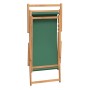 Grüner, klappbarer Strandstuhl aus massivem Teakholz von vidaXL, Gartenstühle - Ref: Foro24-317699, Preis: 97,73 €, Rabatt: %