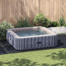 Cubierta de piscina rectangular Negra Polietileno