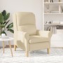 Sillón Moderno Crema Tela y Madera Mediano Sillón Crema von , Sessel - Ref: Foro24-42009846, Preis: 163,45 €, Rabatt: %