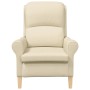 Sillón Moderno Crema Tela y Madera Mediano Sillón Crema von , Sessel - Ref: Foro24-42009846, Preis: 163,45 €, Rabatt: %